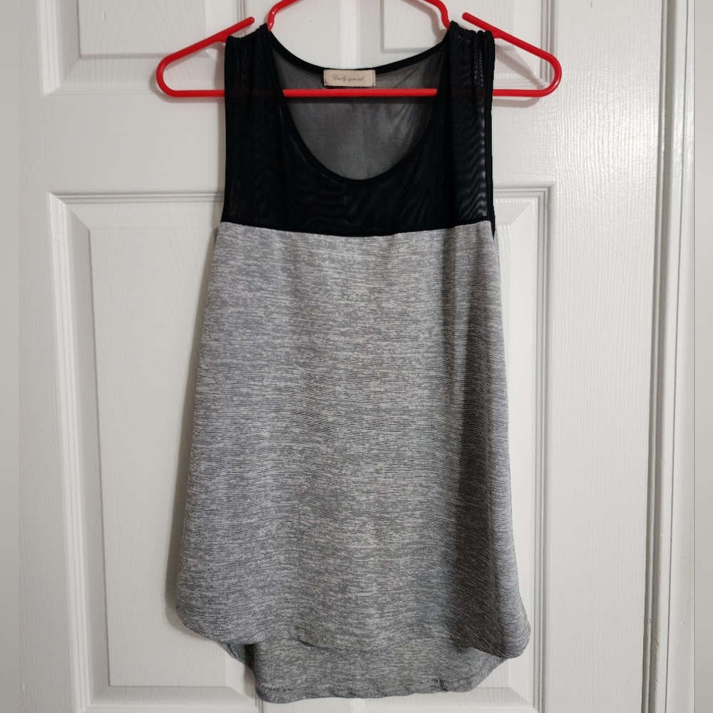 EUC black and gray tank with mesh top size L
